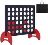 Maxmass Giant 4 in a Row Game, Wooden Connect Four Game with 42PCS Chips and Carrying Bag, Outdoor Indoor Kids Adults Jumbo 4-to-Score Board Game for Kids Adults (Navy)