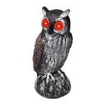 Fake Owl Scarecrow Decoy | Owl Statue Fake Owl With Sound | Bird Scarer Owl Scarecrows With Flashing Eyes & Frightening Sound, Owl Statue For Bird Control For Garden Yard Outdoor