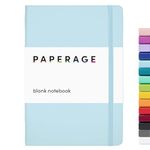 PAPERAGE Blank Journal Notebook, (Light Blue), 160 Pages, Medium 5.7 inches x 8 inches - 100 GSM Thick Paper, Hardcover