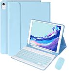 Keyboard Case with Mouse for iPad Air 11 Inch 2024/iPad Air 5th/4th Generation, Case for iPad Air6/Air 5/Air 4 with Keyboard, Candy Slim Detachable Magnetic Keyboard Case with Pencil Holder(Sky Blue)