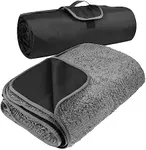 Tirrinia Large Waterproof Outdoor Blanket, Soft Warm Windproof Stadium Blanket with Sherpa Fleece and Foldable for Outdoor Sport, Baseball, Football, Beach, Concerts, Car,66" x 90"