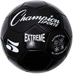 Champion Sports Extreme Series Soccer Ball, Regulation Size 5 - Collegiate, Professional, and League Standard Kick Balls - All Weather, Soft Touch, Maximum Air Retention - For Adults, Teenagers, Black