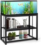 VOWNER 40-50 Gallon Fish Tank Stand - Metal Aquarium Stand, 36.6" x 18.5" x 29.5" Adjustable Heavy Duty Reptile Tank Stand, Adjustable 2-Tier Fish Tank Rack Shelf for Home Office, Tank not Included