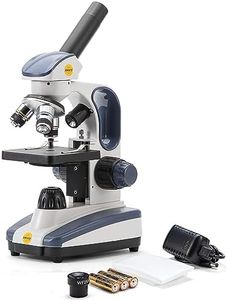 SWIFT Compound Monocular Microscope SW200DL with 40X-1000X Magnification, Dual Light, Precision Fine Focus, Wide-Field 25X Eyepiece and Cordless Capability for Student Beginner