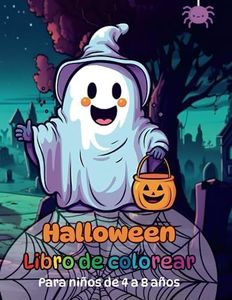 Libro de Colorear Halloween para niños de 4 a 8 años: 50 dibujos grandes y únicos. Diseños para niños de fantasmas, brujas, zombies, vampiros, momias, ... y mucho más! (Libros de colorear para niños)