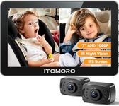 Itomoro Baby Car Camera, Dual Camera 7'' HD 1080P Car Camera for Baby Display with 2 IR Night Vision Camera, Car Baby Camera with 150° Wide View & 360° Rotatable, Easily Install 5 Min Baby Car Mirror