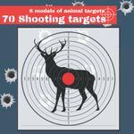 70 Shooting Targets: 8.5" x 8.5" | Silhouette black 6 models of animal targets | firearms, airsoft, BB, rifles, pellet guns , archery |