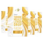 Dove Plant Milk Cleansing Bar for a Moisturizing Glow Booster, Turmeric Milk & Lemon Drop, Sulfate Free & Paraben Free, 141g (Pack of 4)