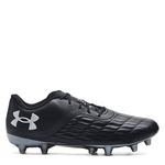 Unisex UA Magnetico Pro 3 FG Soccer Cleats, Black/Metalic Silver, 4/5.5