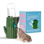 BUCATSTATE Cactus Ceramic Leakproof Hamster Water Bottle Guinea Pig Water Bottles Rabbit Water Bottle with Holder Water Feeder for Small Animals (Green)