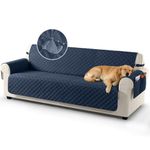 TAOCOCO Sofa Protector 100% Waterproof Sofa Covers 4 Seater,Sofa Slipcovers with Storage Pockets,Anti Slip Couch Covers,Washable Settee Covers for Kids/Dogs/Pets(Dark Blue)