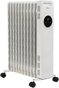 Zanussi 2300W Oil Filled Radiator 11 Fin Portable Electric Heater & Remote Control, White, Display & 24 Hour Timer, Adjustable Thermostat, 3 Heat Settings, Safety Cut-off, 20 m sq Room Size, ZOFR5005