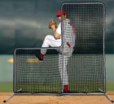 L Screen Baseball for Batting Cage Portable L Screen Baseball Pitching Screen 7X7FT L Screen Heavy Duty Baseball Softball Pitching Screen for Backyard