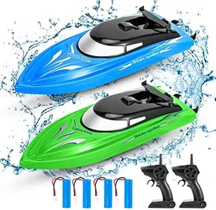 GAOMON 2PACK RC Boat,Remote Control Boats for Kids and Adults,10km/H 2.4G High Speed Remote Control Boat, Fast RC Boats for Pools and Lakes with 4 Rechargeable Battery