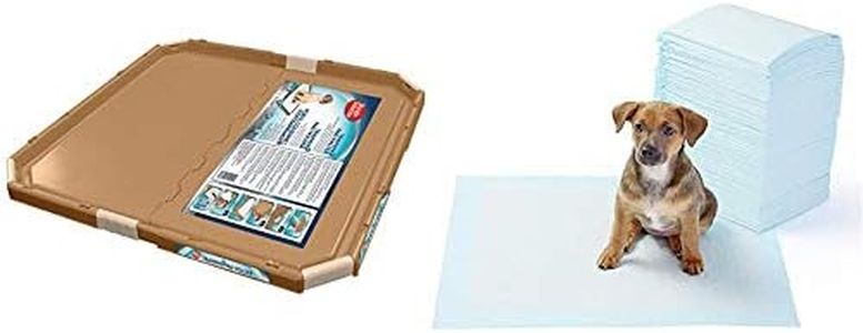 Simple Solution perro y soporte almohadilla del cachorro, almohadillas entrenamiento tamaño grande o regular + Amazon Basics - Toallitas de entrenamiento para mascotas (tamaño regular, 100 unidades)
