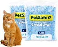 PetSafe ScoopFree Premium Blue Crystal Litter, Superior Odor Control - Low Tracking for Less Mess - Lasts Up to 1 Month (2 Pack of 4.3 Lb Bag)