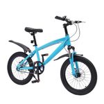 Levkitch Youth Bike 18-Inch Tyres Road Bicycles for 1.25-1.4m Boys Girls with Kickstand & Dual Handbrakes Bell Adjustable Seat Multiple (Blue)