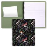 Steel Mill & Co Cute Large Spiral Notebook College Ruled, 11" x 9.5" with Durable Hardcover and 160 Lined Pages, Mushroom