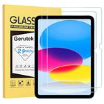 Gerutek [2-Pack Screen Protector for New iPad 10th Generation 2022 10.9 Inch, [Tempered Glass Film] [Ultra Clear] [Anti Scratch] [[9H Hardness] for iPad 10th Gen 2022 Screen Protector