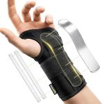 BraceUP Wrist Support Brace with Metal Hand Splint for Carpal Tunnel Wrist Support, Left or Right Hand Support and Tendonitis Arthritis Pain Relief - for Men and Women (L/XL, Left Hand)