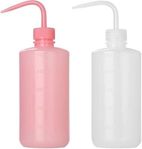 HOOMBOOM 2Pcs Tattoo Wash Bottle 500ml | 16oz Water Squirt Bottle Succulent Watering, Safety Rinse Bottle Watering Tools for Medical Succulent Cleaning Washing Bottle White&Pink