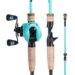 Sougayilang Fishing Rod and Reel Combo, 2-Piece M/MH Fishing Pole with Baitcasting Reel Set, Baitcaster Combo-5.9ft with Left Hand Reel