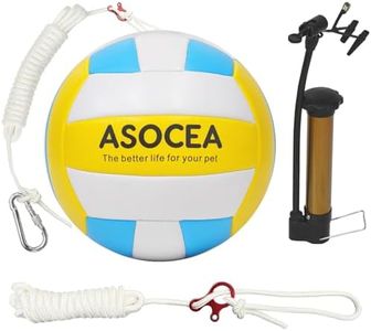 ASOCEA Soft Tetherball and Rope,Outdoor Backyard Toy for Large Medium Small Dogs Kids and Adults,Includes Carabiner & Pump,Compatible with All Tetherball Poles