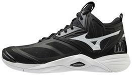 Mizuno Men's Wave Momentum 2 Mid Volleyball Shoe, Black/White, 9 UK