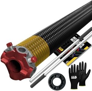 Garage Door Torsion Spring 250x2x30 for Left Side of Garage Door with Winding Bars, 1" Nylon Bushing, and Gloves Heavy Duty Precision E-Coating 5-Year Warranty Minimum 30,000 Cycles (Red Cone)