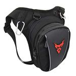 Oxford Waist Pack Motorcycle Drop Leg Bag for Men Women Thigh Waist Bum Hip Fanny Belt Bag Cell/Mobile Phone Purse Pouch Outdoor Travel Hiking Cycling Tactical Outdoor Sports Pack Daypack Black Red