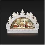 Roman Lighted Swirl Arch, Church Scene Under Trees Snow Globe, 9-inch Height, Christmas Decoration