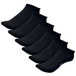 Super Soft and Comfortable No Show Bamboo Workout Socks for Men & Women & Kids, Black 6 Pairs, M