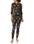 Amazon Essentials Women's Disney Star Wars Marvel Snug-Fit Cotton Pajamas, Marvel Avengers, Large