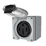 STARELO 50Amp RV Power Outlet Box,NEMA 14-50R Receptacle 125/250Volt,Outdoor dustproof and weatherproof for RVs, electric vehicles, generators, welding machines, etc.ETL Listed.(NEMA 14-50R BOX)