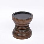 SAMHITA Antique Black Wooden Candle