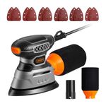 VonHaus 140W Detail Sander – Compact Electric Palm Sander for Wood with Dust Collector, 13000RPM, 12 Sanding Pads (60–320 Grit), 3M Cable, 140mm Base & Ergonomic Rubber Grip