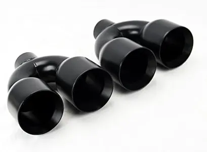 Dual 4.0" Quad Staggered Gloss Black Exhaust Tip for Dodge Challenger 08-16