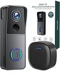 Wireless Video Doorbell Camera with Chime, Voice Changer/Message, PIR Motion Detection, Instant Alerts, 1080P HD, Night Vision, 2-Way Audio, Battery Powered, 2.4G WiFi, IP65, Support SD Storage