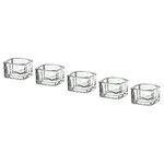 Ikea GLASIG Tealight Candle Holder, 5x3.5cm, Set of 5pack,Glass