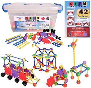 STEM Master - Educational Building Blocks Kit, 176 Pieces, Ages 4-8, Easter Basket Stuffers Gifts for Kids