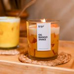Rad Living OG Mango Shake Scented Candle Clear Glass Scented Soy Wax Candle with Cork Lid Aromatic Fragrance 60Hrs Burn Time | Unique Gift | Home Décor 220gm Pack of 1