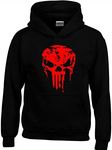 Crown Designs Dripping Skull Emblem Super Hero Movie & Comic Book Fan Gift Unisex Hoodies for Men, Women & Teenagers - Black/Medium
