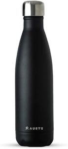 Auryu Best in Class Triple-Walled Insulated Stainless Steel Water Bottle, Keeps your Drinks Cold for up to 24 Hours and Hot for up to 12 Hours, Leak Proof, Make a Difference in the World, Black, 17oz