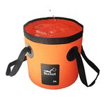 Collapsible Bucket, 12L&20L Multifunctional Portable Collapsible Fishing Bucket -Wash Basin Folding Bucket -Water Container for Fishing-Camping-Gardening (Orange/20L)