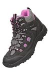 Mountain Warehouse Adventurer Womens Waterproof Boots - Durable Hiking Shoes, Breathable, Synthetic Upper, Mesh Lining, Cushioned Footbed - Ideal for Walking & Trekking, Black, Womens Shoe Size 6 UK