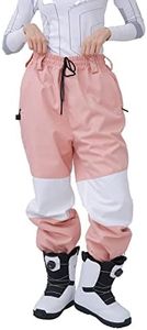SNOWVERB Womens Mens Snowboard Bottoms Unisex Ski Pants Warm Snow Trousers High Windproof Waterproof Pants (X-Small, Pink)