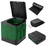 Portable Camping ToiletsCollapsible Outdoor Emergency Toilet with Cover,Suitable for Camping,Hiking,Traffic Jams,Outdoor Excretion(Green)