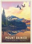 MyPuzzle Mount Rainier National Park: Daybreak, Vintage Poster - Premium 1000 Piece Jigsaw Puzzle for Adults