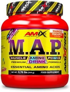 AMIX - Aminoácido en Polvo Muscle Amino Power - Suplemento Alimenticio que Aumenta la Fuerza y la Resistencia Muscular - Sabor Mango - Piña - 344 g