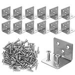 12PCS Heavy Duty Stainless Steel Corner Braces L Shape Brackets 30x30x38mm,90 Degree Joint Right Angle L Bracket for Furniture Wood Cabinets Shelves